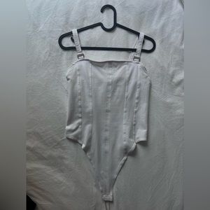 White bodysuit with clips